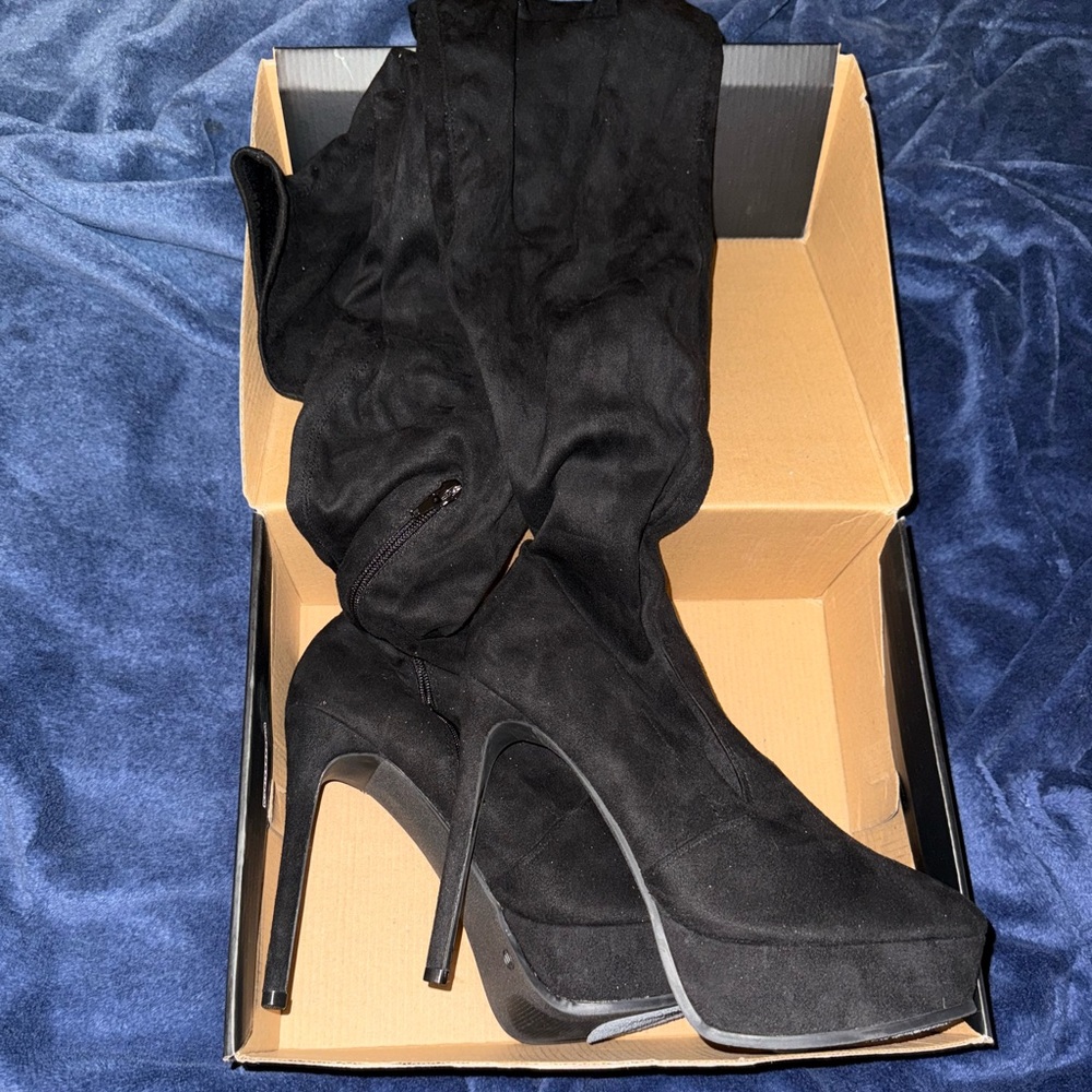 Fashion nova thigh, high boots